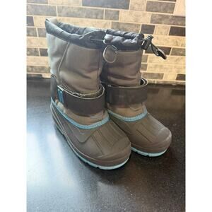 Cat & Jack Thermolite Black Grey Blue Snow Boots Size 1